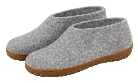 Glerups Shoe Wool Slipper with Natural Rubber Sole