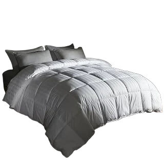 puredown Goose Feather/Down Comforter — Striped Cotton Twin