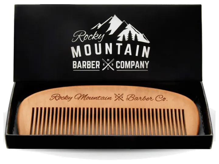 Rocky Mountain Barber Company Wooden Hair and Beard Comb — BC-10