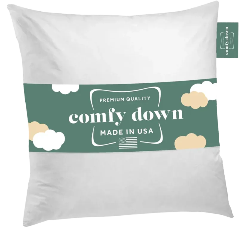 ComfyDown Throw Pillow Insert, Down & Feather, 18x18