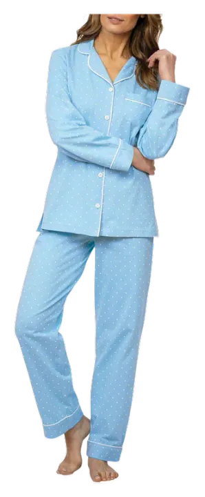 PajamaGram Women's Cotton Jersey Boyfriend Pajama Set