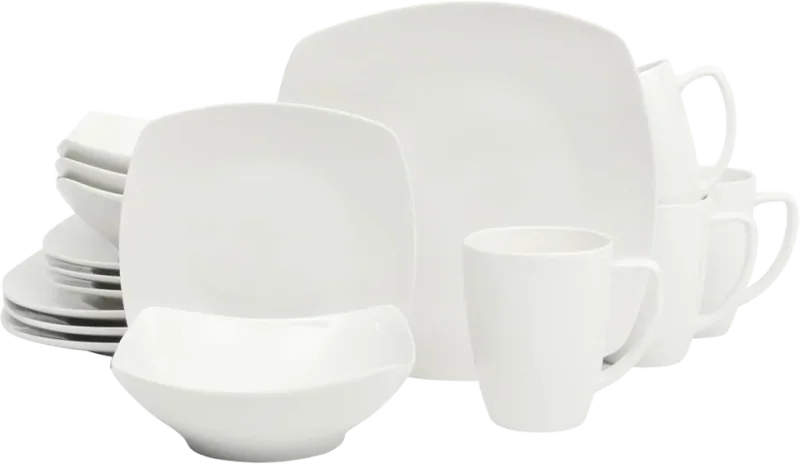 Gibson Home Zen Buffet 16-Piece White Porcelain Dinnerware Set (Service for 4)