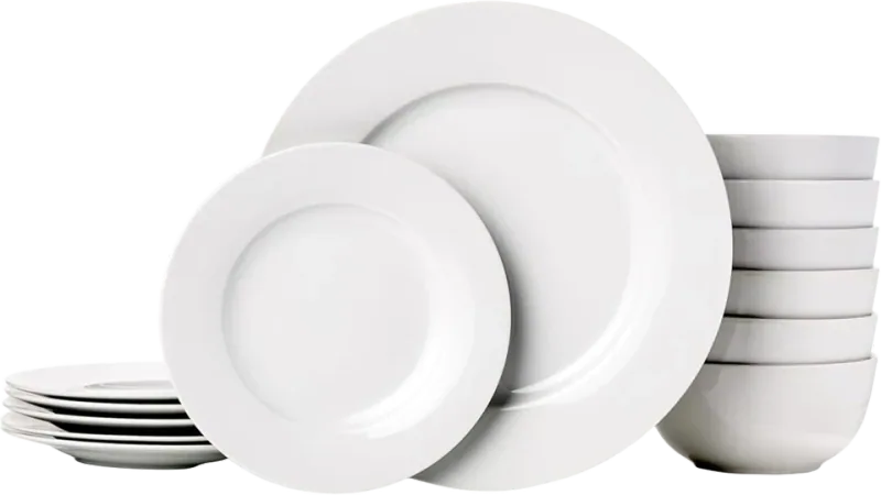 Amazon Basics Porcelain Dinnerware Set, 18-Piece, Service for 6