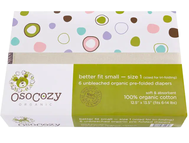 OsoCozy Organic Cotton Prefold Cloth Diapers (6-Pack)