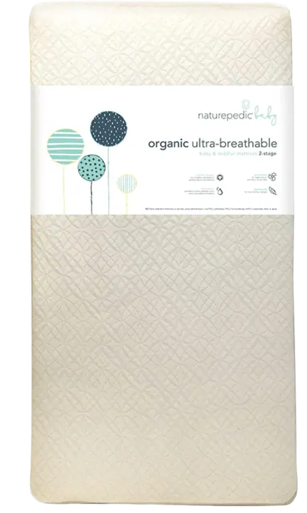 Naturepedic Lightweight Organic 2-Stage Crib Mattress with Breathable Pad