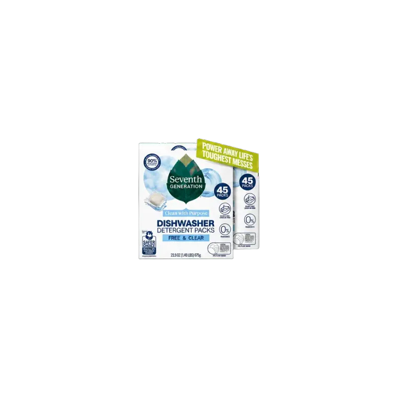 Seventh Generation Free & Clear Dishwasher Detergent Packs, 90 Count