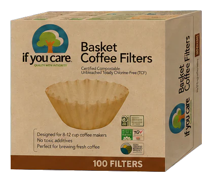 If You Care 8-Inch Unbleached Basket Coffee Filters, 100 Count