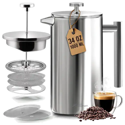 Utopia Kitchen 304 Stainless Steel French Press — 34 oz