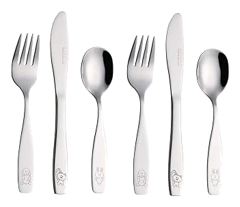 Exzact Dog, Cat and Bunny Stainless Steel Cutlery Set — 6 Pieces