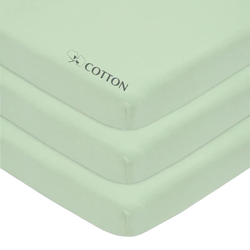 American Baby Company Natural Cotton Fitted Mini Crib Sheets (3-Pack)