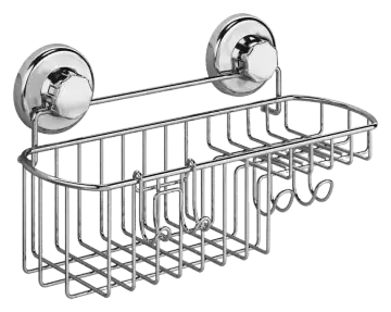 HASKO Stainless-Steel Suction Shower Basket — Chrome