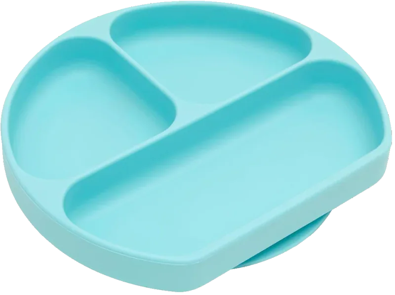 Bumkins Silicone Suction Divided Plate — Blue