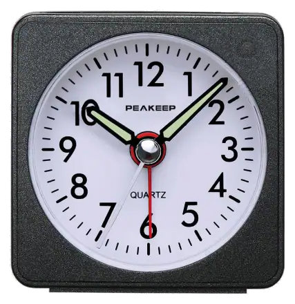 Peakeep Ultra-Small Travel Alarm Clock, Black