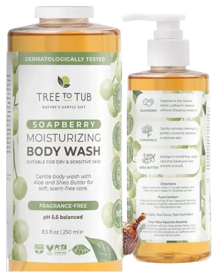 Tree To Tub Soapberry Body Wash with Shea Butter and Aloe Vera