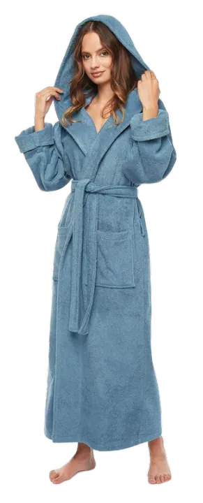 Arus Women's Organic Cotton Hooded Full-Length Bathrobe