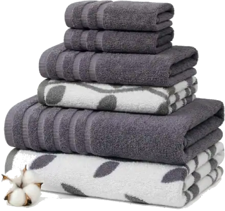 Modern Threads 6-Piece Cotton Bath Towel Set — Natural Vine