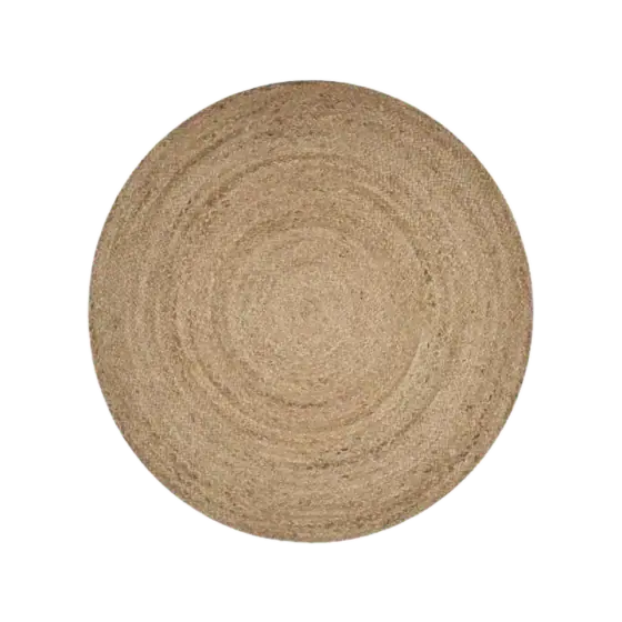 LR Home Natural Jute Round Rug, 4 ft