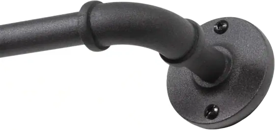 Kenney Adler Carbon-Steel Curtain Rod, 48–84 in, Black
