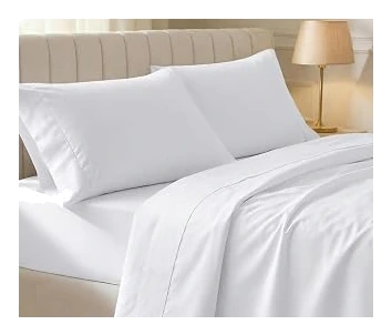 California Design Den Everyday Ease Cotton Sheets — White Twin