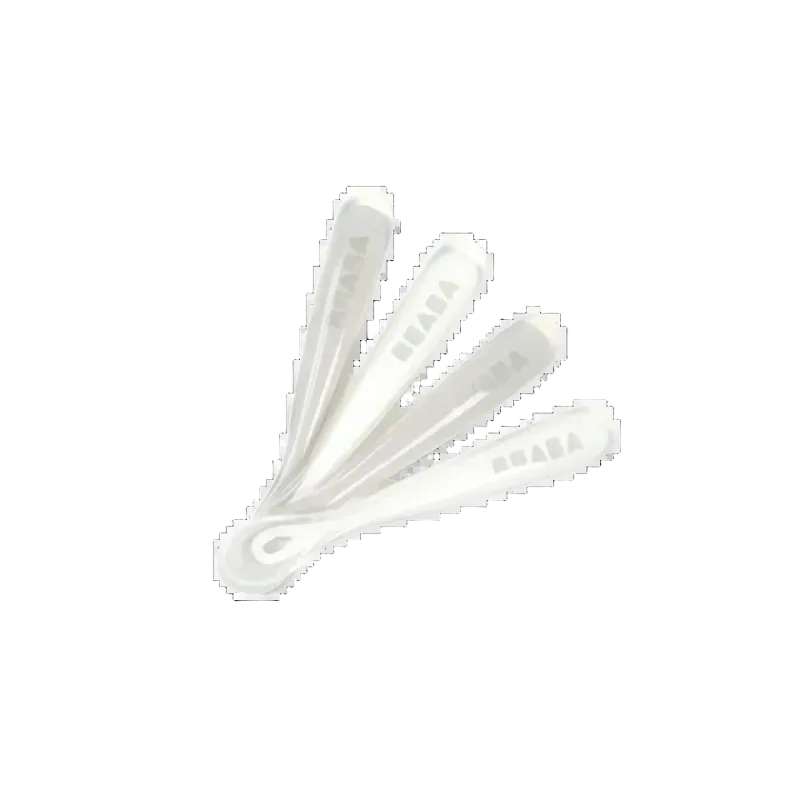 BEABA First-Stage Baby Feeding Spoon Set, Soft Silicone Tip (4-Pack)