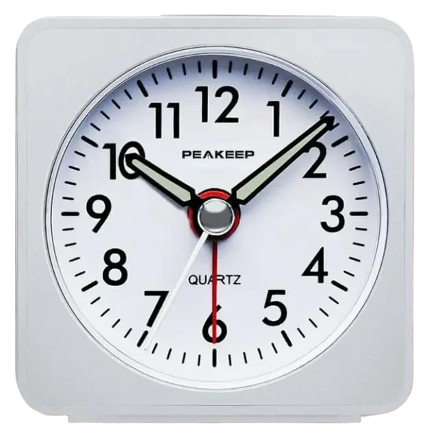 Peakeep Ultra-Small Travel Alarm Clock, White