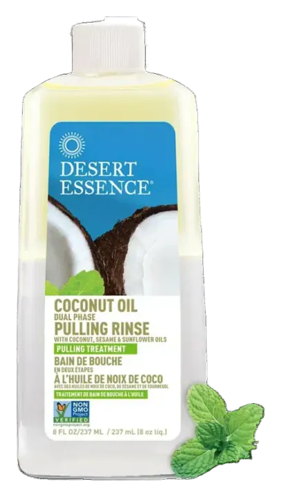 Desert Essence Coconut Oil Dual-Phase Pulling Rinse, 8 oz