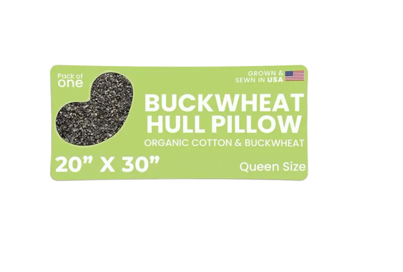 Bean Products Organic Buckwheat Hull Pillow, Queen