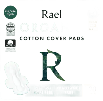 Rael Organic Cotton Cover Pads with Wings — Regular