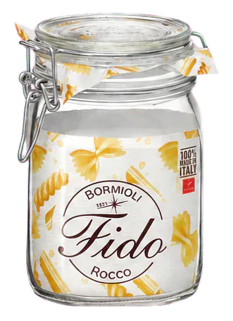 Bormioli Rocco Fido 33.75-Ounce Glass Storage Jars, Set of 2