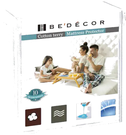Bedecor Queen Waterproof Mattress Protector,Terry Top Fitted 9"-18"