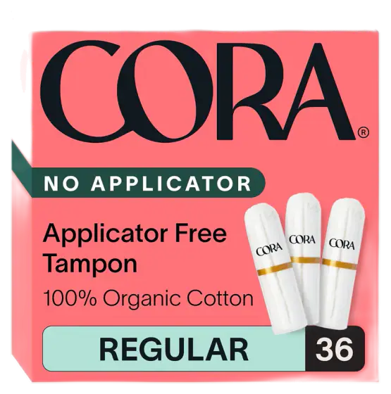 Cora 100% Organic Cotton Non-Applicator Tampons