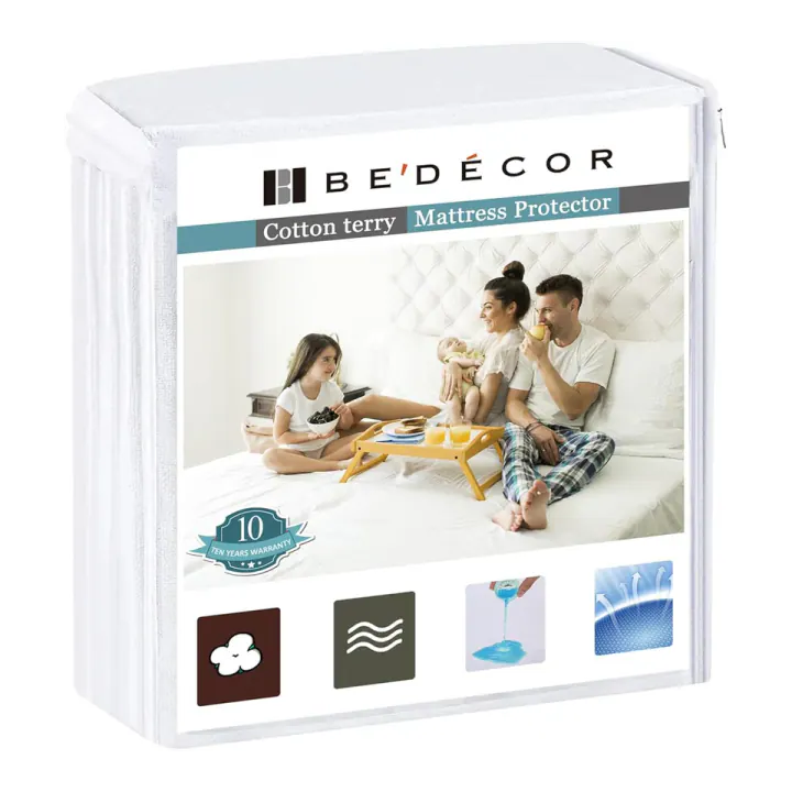 Bedecor Cotton-Terry Waterproof Protector — Twin