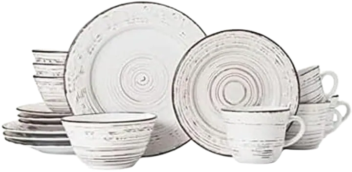 Pfaltzgraff Trellis White 16-Piece Stoneware Dinnerware Set, Service for 4