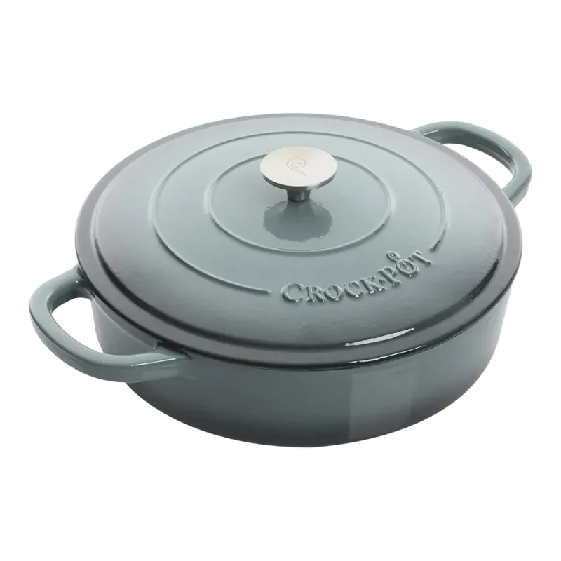 Crock-Pot Artisan 5-Qt Enameled Cast Iron Braiser — Slate Gray