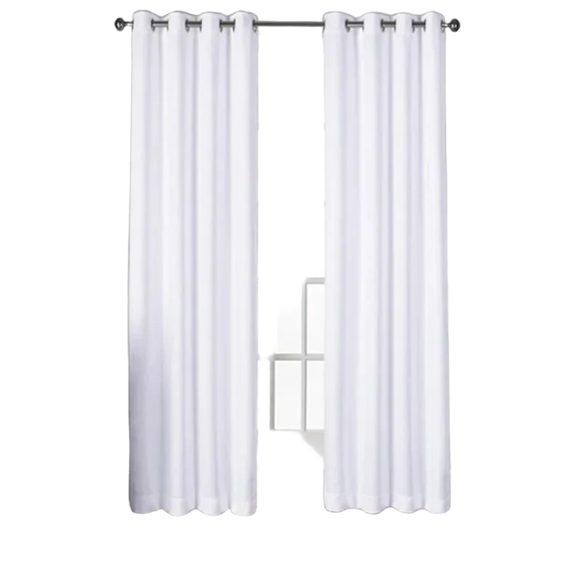 Tiny Break Thick 100% Cotton Curtains, White