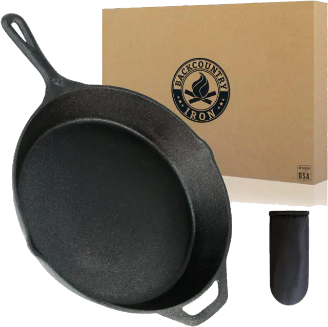 Backcountry Iron 12 Inch Round Large Pre-Seasoned Cast Iron Skillet