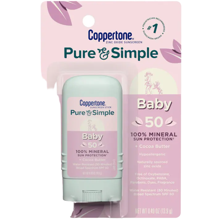 Coppertone Pure and Simple Baby Mineral Sunscreen Stick SPF 50
