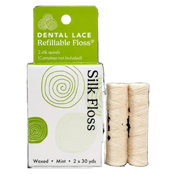 Dental Lace Mint Silk Floss Refills, 2 x 30 Yards