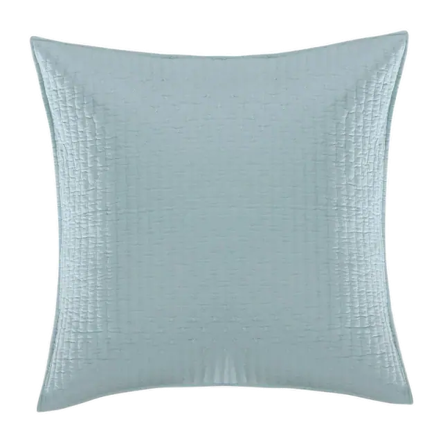 Levtex Home Cross Stitch Cotton Euro Shams, Blue Haze, 2-Pack