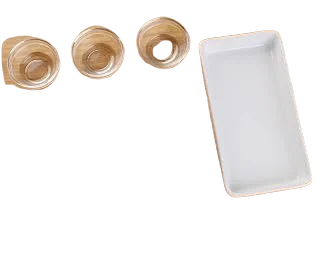 Artestia Bamboo and Stainless Steel Serving Tray Set