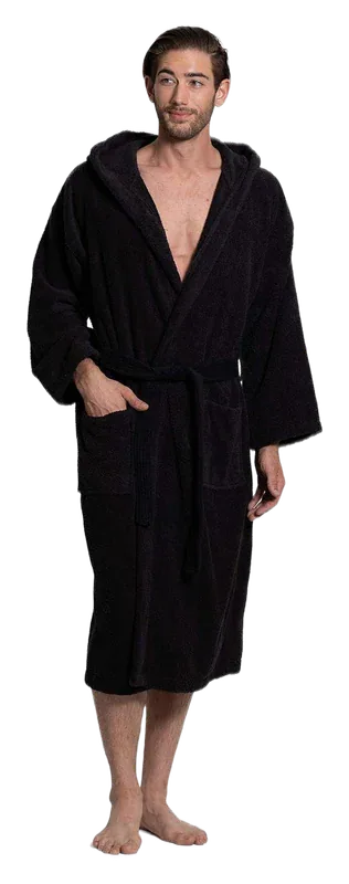 Turkuoise Men's Cotton Terry Hooded Bathrobe