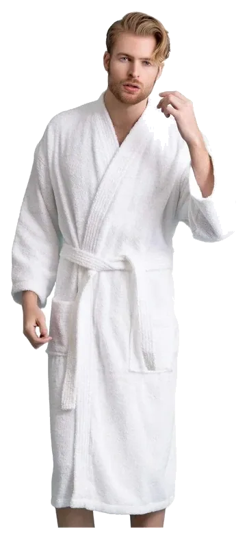 Soft Touch Linen Men's Cotton Terry Kimono Bathrobe