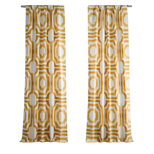 HPD Half Price Drapes Geometric Printed Cotton Curtains