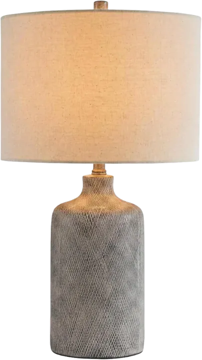 Signature Design by Ashley Linus Modern 25" Ceramic Table Lamp, Natural