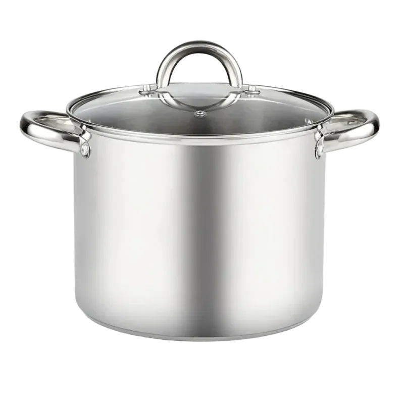 Cook N Home Basics Stainless Stockpot with Glass Lid (8 qt)