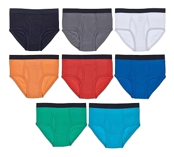 Trimfit Cotton Briefs — Multicolored Basics, 8-Pack, L