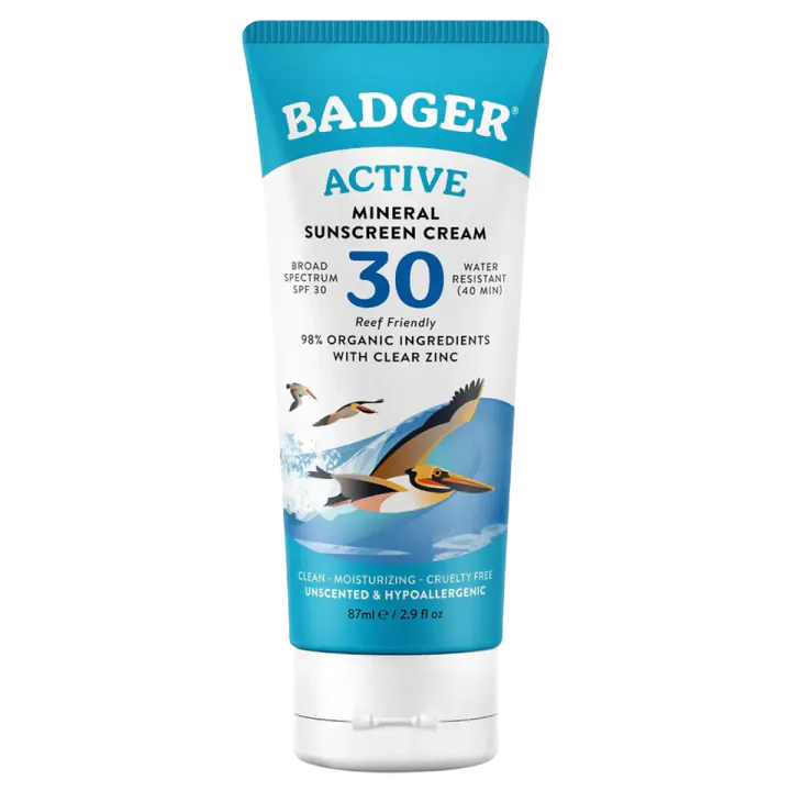Badger Mineral Sunscreen Cream SPF 30, Zinc Oxide