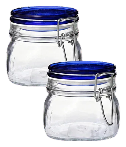 Bormioli Rocco Fido 17-Ounce Glass Storage Jars, Set of 2