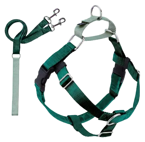 2 Hounds Freedom Harness and Leash Set, Kelly Green, Medium