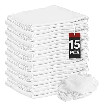 Nabob Wipers Cotton Cleaning Cloths, 18 Inch, 15 Pack